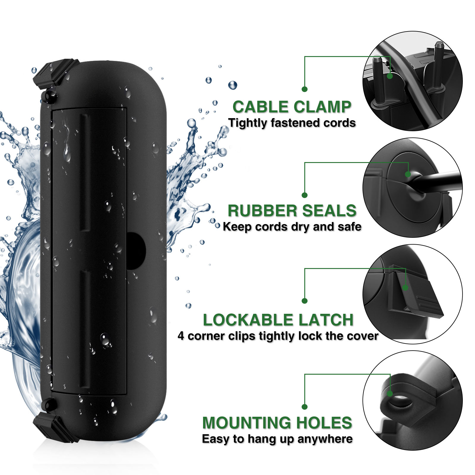Kleine, waterdichte IP44 elekt - Outdoor Use Power Strip recensie en prijs